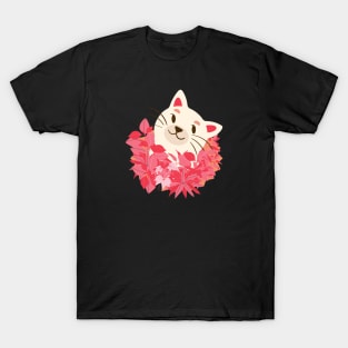 Cat and rose leaves! T-Shirt